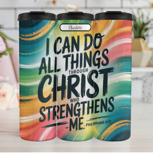 Christus stärkt mich: Philippinen 4:13 Thermosbecher