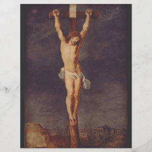 Christus tot am Kreuz von Peter Paul Rubens Kunst Flyer