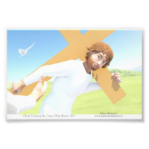 Christus trägt das Kreuz Fotodruck