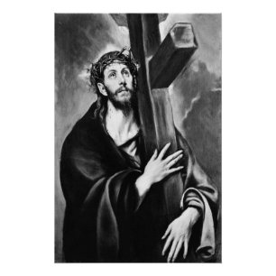 Christus trägt das Kreuz (Schwarz & Weiß) Poster