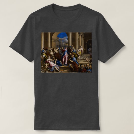 Christus treibt die Geldwechsler vom Tempel T-Shirt (Design vorne)
