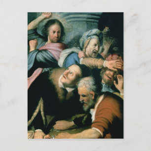 Christus treibt die Moneychanger Postkarte