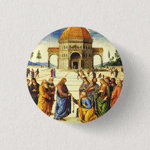 Christus übergibt die Schlüssel an den Heiligen Pe Button