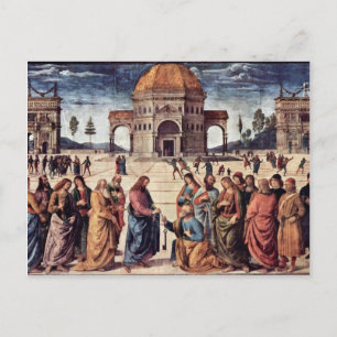 Christus überreicht St. Peter die Schlüssel zum Kö Postkarte