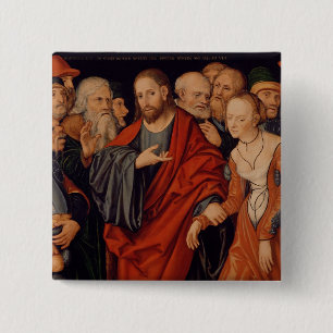 Christus und der Frau eingelassene Ehebruch Button
