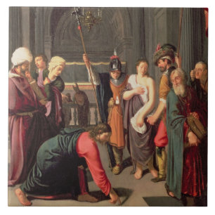 Christus und der Frau eingelassene Ehebruch Fliese