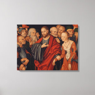 Christus und der Frau eingelassene Ehebruch Leinwanddruck