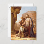 Christus und der reiche junge Herrscher, 1640 Postkarte (Vorne/Hinten)