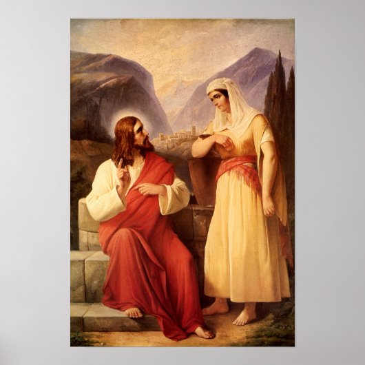 Christus und der Samariter von Christlich Schleisn Poster (Vorne)