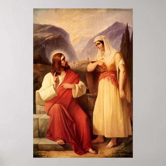 Christus und der Samariter von Christlich Schleisn Poster (Vorne)