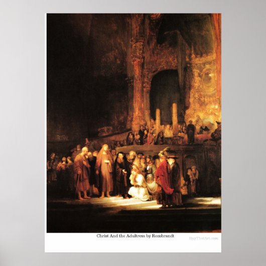 Christus und die Erwachsene von Rembrandt Poster (Vorne)