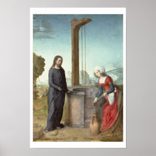 Christus und die Frau von Samaria, c.1500 (Öl auf Poster