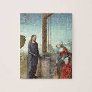 Christus und die Frau von Samaria, c.1500 (Öl auf Puzzle
