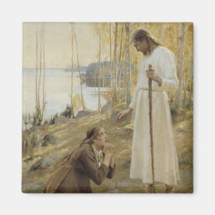 Christus und Maria Magdalena auf finnischer Landsc Magnet