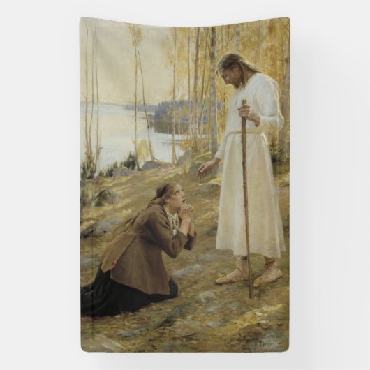 Christus und Mary Magdalene im finnischen ländlich Banner (Vertikal)