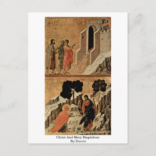 Christus und Mary Magdalene von Duccio Postkarte (Vorderseite)