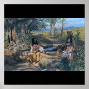 Christus- und Samariterfrau circa 1890 Poster