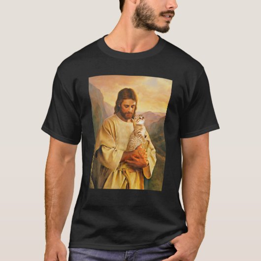 Christus und seine Katze T-Shirt (Vorderseite)