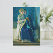 Christus und seine Mutter studieren die Schriften Dankeskarte (Stehend Vorderseite)