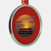 Christus, unser Erretter war heute Geboren Silbernes Ornament (Rechts)