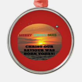 Christus, unser Erretter war heute Geboren Silbernes Ornament