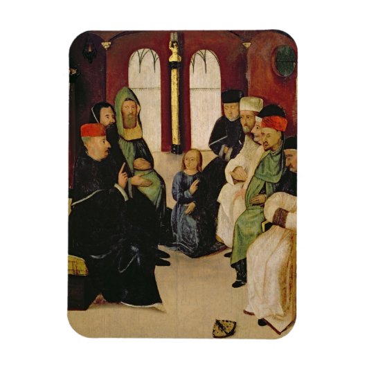 Christus unter den Ärzten (Öl auf Tafel) Magnet (Vertikal)