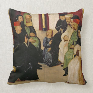 Christus unter den Doktoren (Öl auf Platte) Kissen