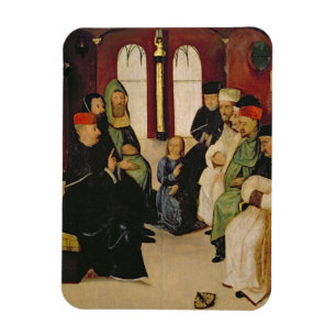 Christus unter den Doktoren (Öl auf Platte) Magnet