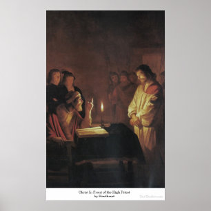 Christus vor dem hohen Priester durch Honthorst Poster