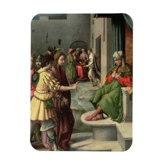 Christus vor Kaiaphas, c.1535 (Öl auf Tafel) Magnet (Vertikal)