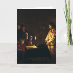 Christus vor Kaiphas von Honthorst Fine Art Karte