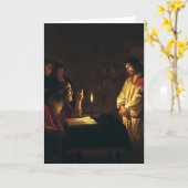 Christus vor Kaiphas von Honthorst Fine Art Karte (Gelbe Blume)