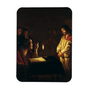 Christus vor Kaiphas von Honthorst Fine Art Magnet