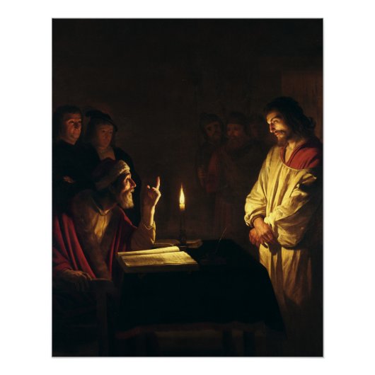 Christus vor Kaiphas von Honthorst Fine Art Poster (Vorderseite)