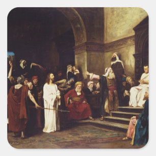 Christus vor Pilate Quadratischer Aufkleber