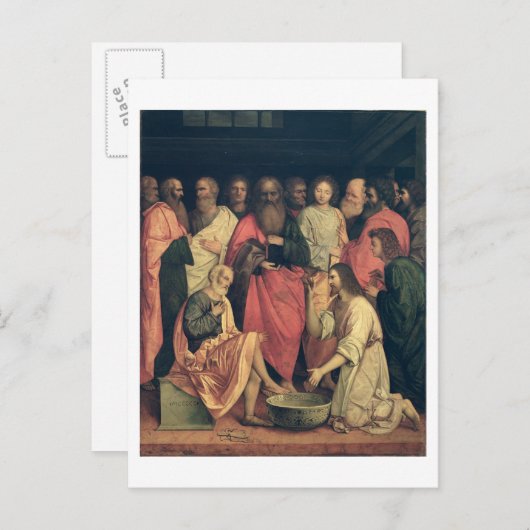 Christus wäscht das Futter der Jünger Postkarte (Vorne/Hinten)