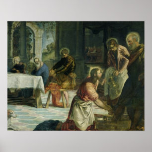 Christus wäscht den Jüngern die Füße, c.1547 Poster