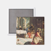 Christus wäscht die Füße der Jünger 2 Magnet (Vorderseite/Rückseite)