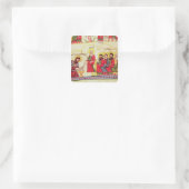 Christus wäscht die Jünger die Füße Quadratischer Aufkleber (Tasche)