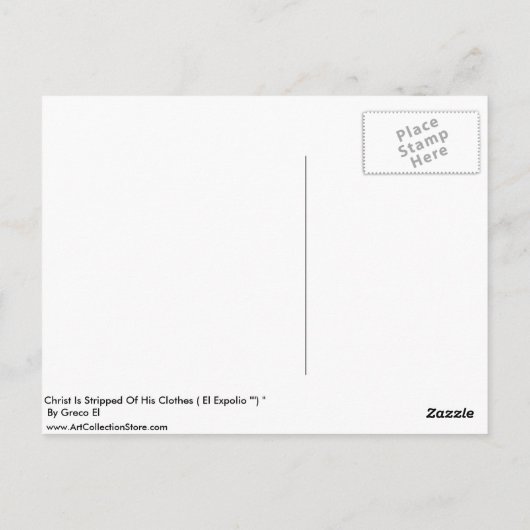 Christus wird aus seinen Kleidern gestrichen ( El  Postkarte (Rückseite)