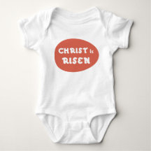Christus wird, rotes Ei-Baby-Shirt gestiegen