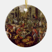 Christus zeigte zu den Leuten an Keramikornament (Vorne)