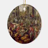 Christus zeigte zu den Leuten an Keramikornament (Links)