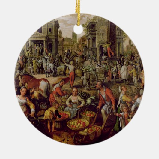 Christus zeigte zu den Leuten an Keramikornament (Hinten)