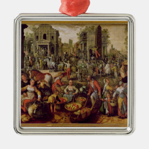Christus zeigte zu den Leuten an Silbernes Ornament