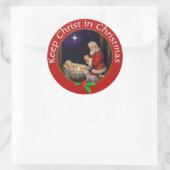 Christus zu Weihnachten behalten Runder Aufkleber (Tasche)