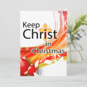 Christus zu Weihnachten behalten, wirbeln Einladung (Stehend Vorderseite)