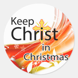 Christus zu Weihnachten Behalten, wirl Runder Aufkleber
