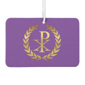 Christusmonogramm durch Duftstoff Autolufterfrischer (Rückseite)