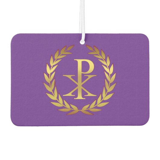 Christusmonogramm durch Duftstoff Autolufterfrischer (Vorderseite)
